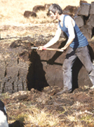 Traditional peat cutting